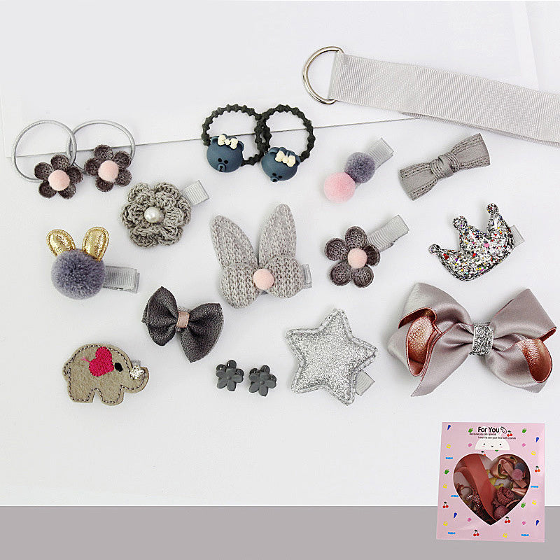 Baby Girls Cartoon Hair Ties Hair Clips Set, Holiday Gift
