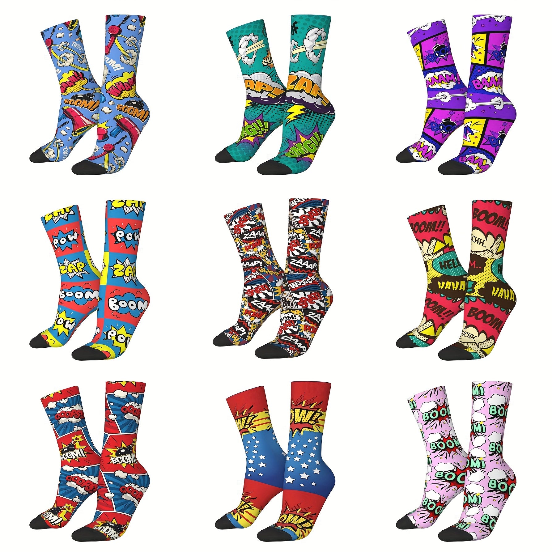 1pair Men's Retro Unisex Mid Calf Sock Halloween Gift