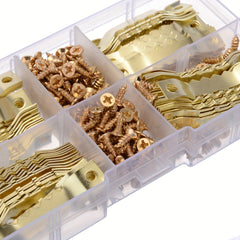 100pcs 45 8mm Golden Saw Tooth Hangers Canvas Picture Frame Hooks Screws