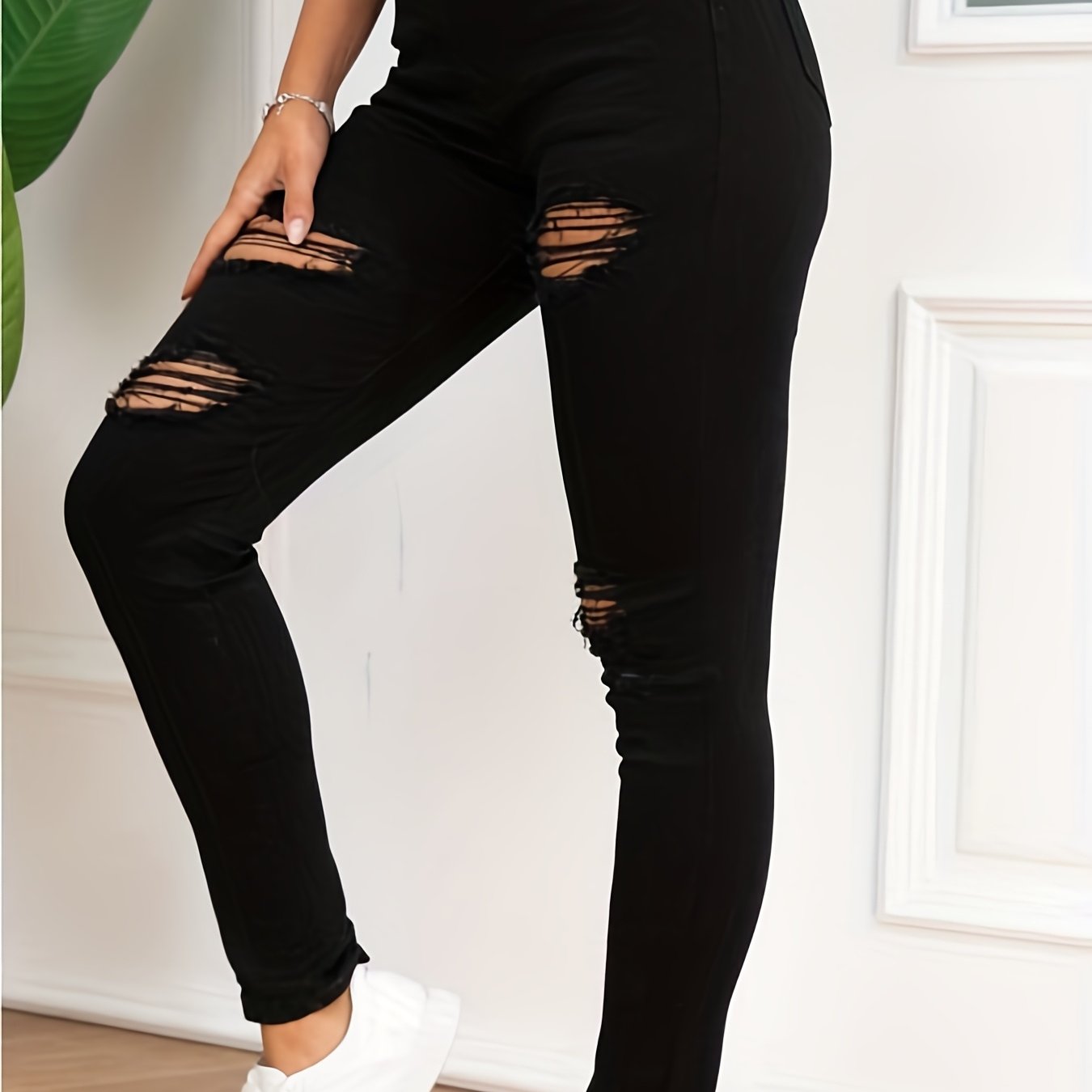 High Rise Skinny Jeans High Strech Casual Denim Pants Women's