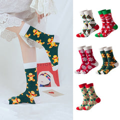 5 Pairs Christmas Socks Funny Unisex Crew Socks Xmas Novelty Cozy Cotton Sock