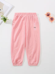 3pcs Toddler Girls Cartoon Animal Jogger Pants Elastic Waist