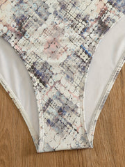 One Piece Snake Print Tummy Control Swimsuit