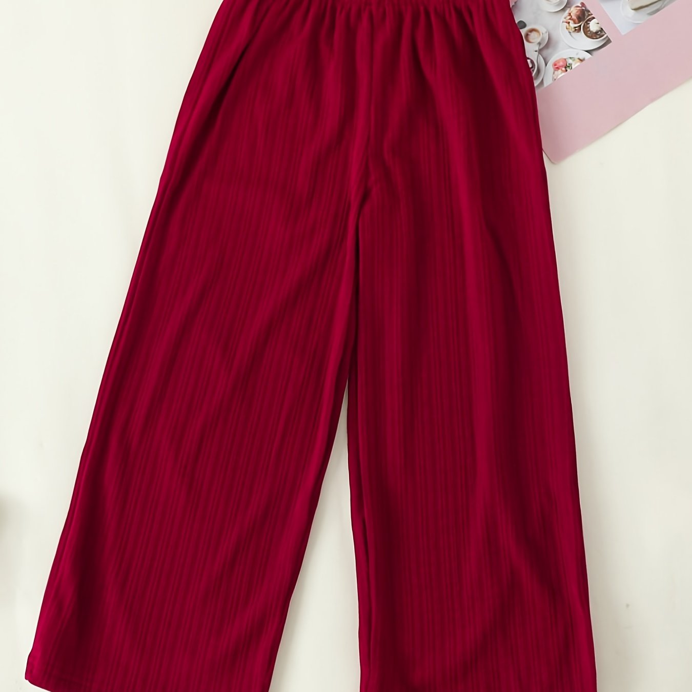 Girls Loose Trousers Elastic Waist Wide Leg Pants Kids Clothes