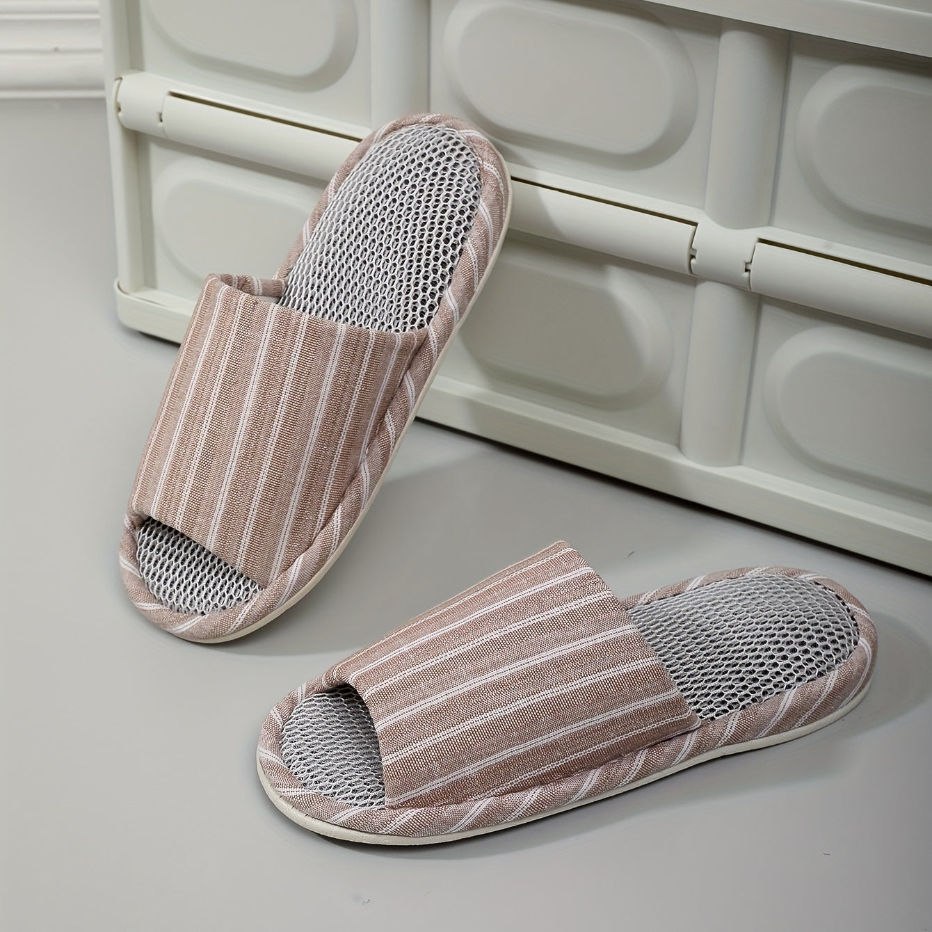 Men's Cozy Open Toe Slippers Anti-Skid Indoor Shoes