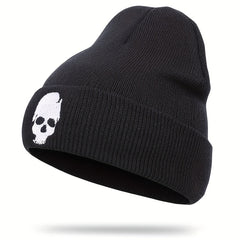 Skull Embroidered Knitted Hat for Men