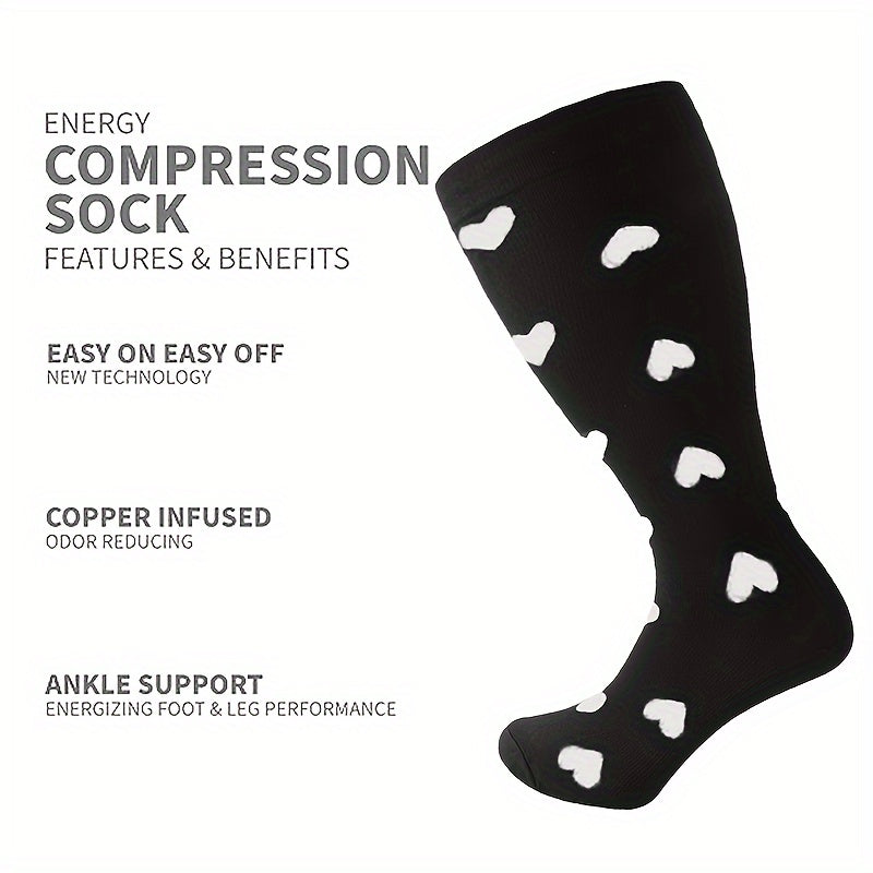 Compression Socks 15-20 mmHg Extra Wide Calf Knee High Stockings
