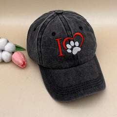 Love Claw Embroidery Baseball Cap Washed Distressed Dad Hats
