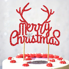 Merry Christmas Cake Insert Santa Hat Theme Cake Decoration