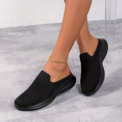 Women's Casual Weaving Slip-on Mules Sneakers