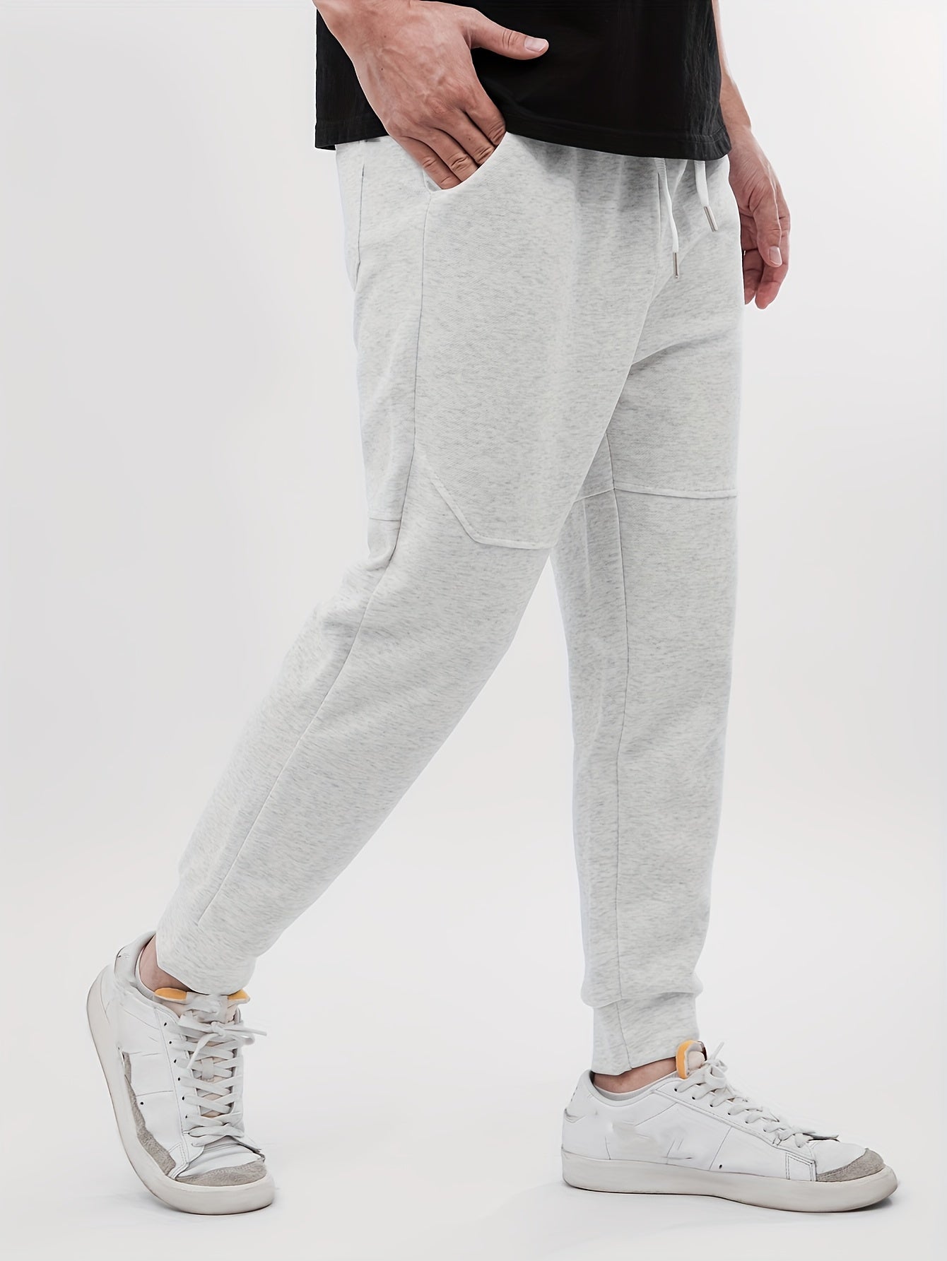 Men's Cotton Blend Solid Casual Tapered Cropped Pants