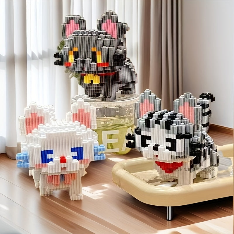 1435pcs Cartoon Cat Building Blocks Set DIY Assembly Toy for Adults and Teens