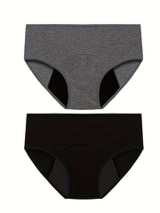 2pcs Period Panties Full Coverage Anti Leak Women's Underwear