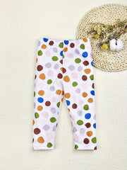 Polka Dot & Claw Print Leggings 2pcs Set For Baby Girls