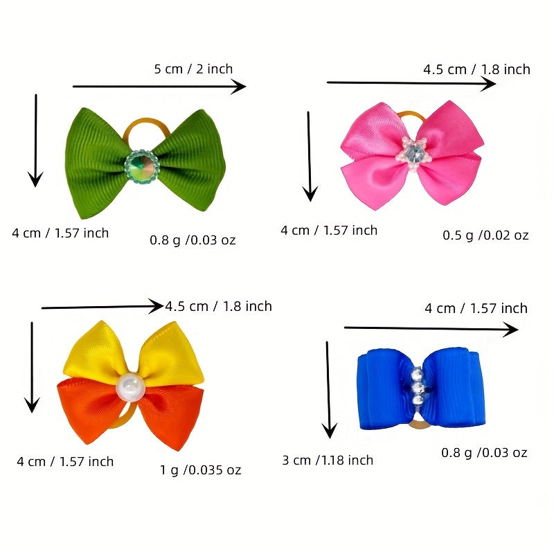 10pcs Pet Headflower Bow Layered Dog Ornaments and Cat Accessories