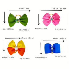 10pcs Pet Headflower Bow Layered Dog Ornaments and Cat Accessories