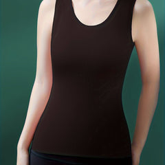 Women's Crew Neck Padded Thermal Top
