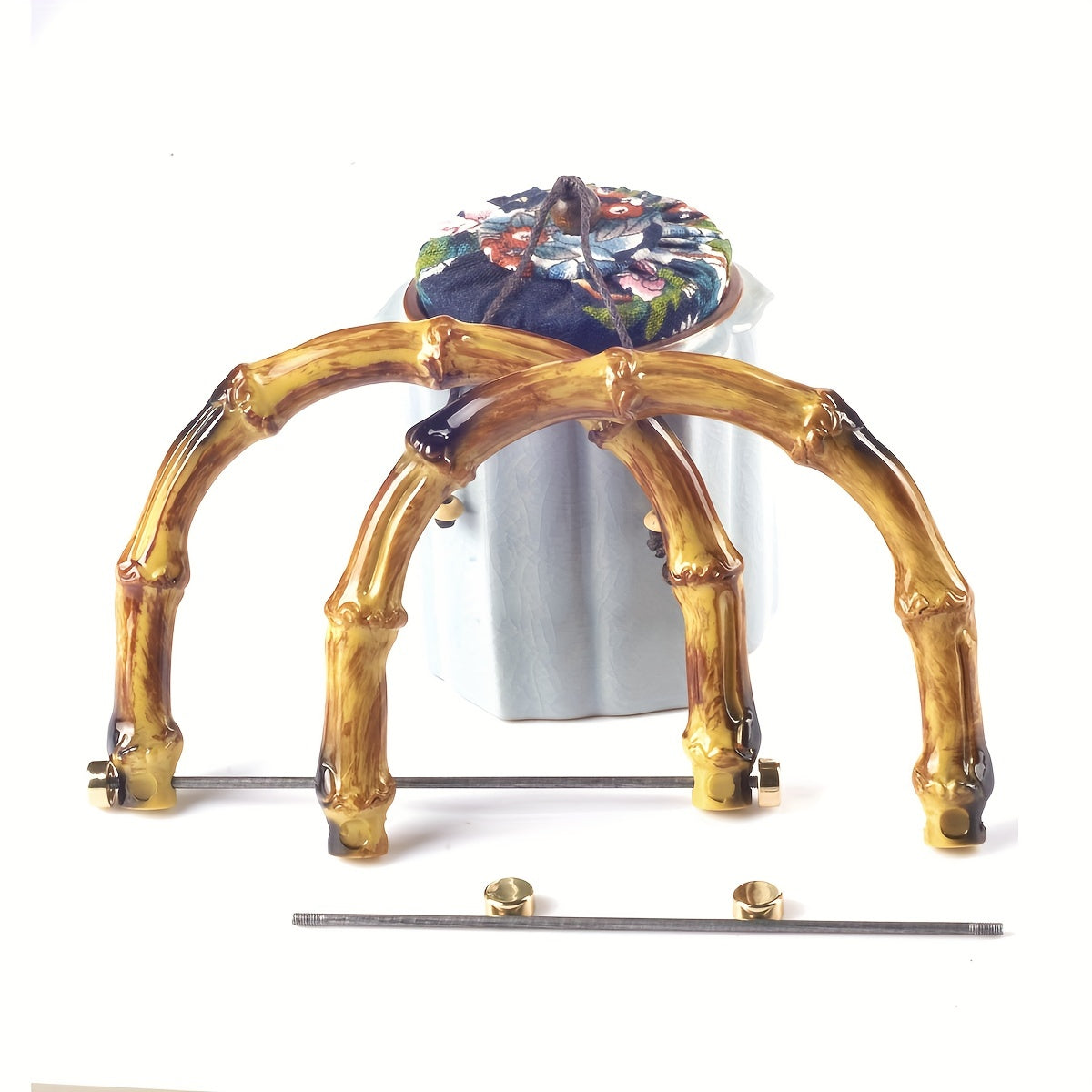 Faux Bamboo U Shape Handle Vintage DIY Bag Accessories