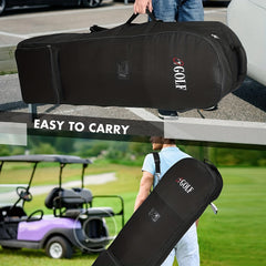 Golf Aviation Bag With Wheels Detachable Shoulder Straps & Foldable