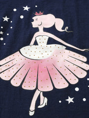 Girls Cartoon Ballet Dancer Loungewear Set