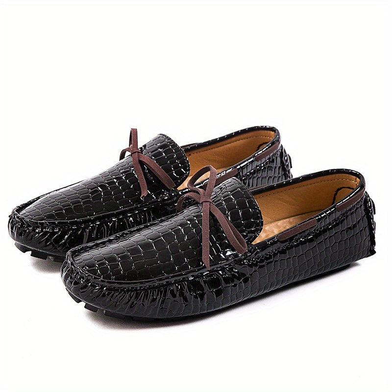 Men's Bowknot Loafer Shoes Comfy Slip On Moccasin Driving Shoes