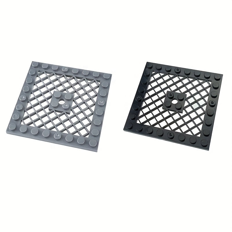 10pcs 8x8 Military Grid Floor Towers Building Blocks with Red Safety Lips