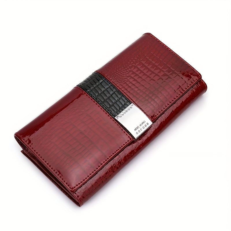 Women's Patent Leather Coin Purse with Card Slots