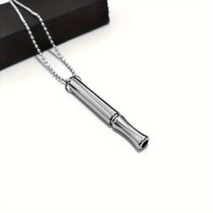 Titanium Steel Stress Relief Whistle Pendant Necklace