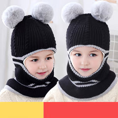 Kids Winter Hat with Mask Neck Gaiter