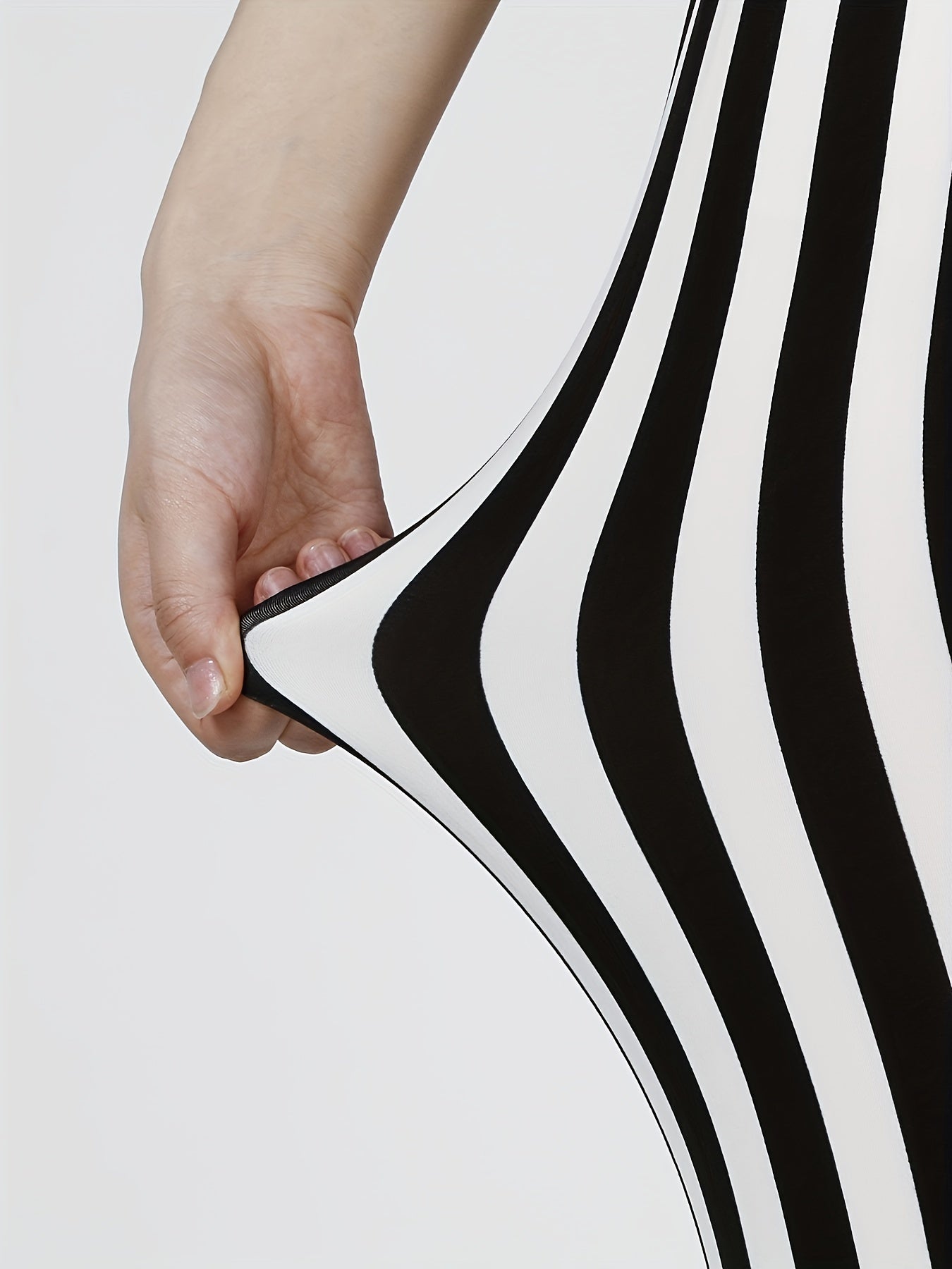 Striped Print Skinny Leggings Casual Stretchy Leggings