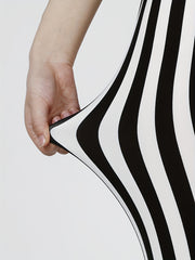 Striped Print Skinny Leggings Casual Stretchy Leggings