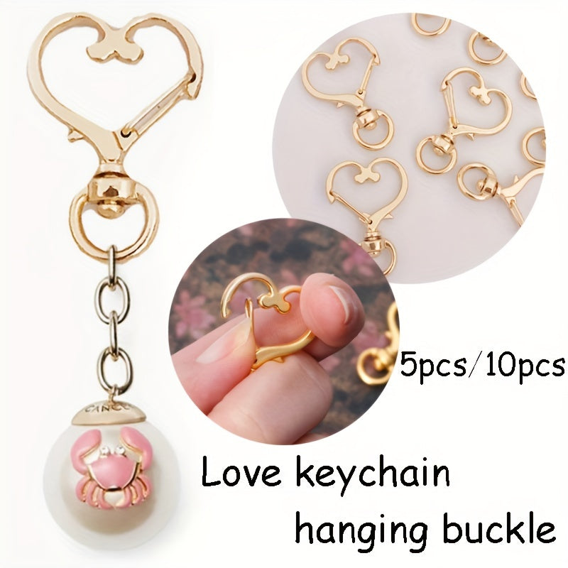Heart Shaped Snap Hook Key Chain Key Ring Jewelry Supplies