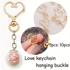Heart Shaped Snap Hook Key Chain Key Ring Jewelry Supplies