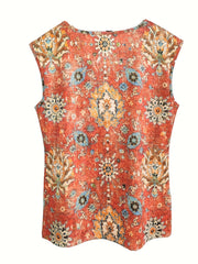 Floral Print Tank Top Summer Sleeveless Casual Top