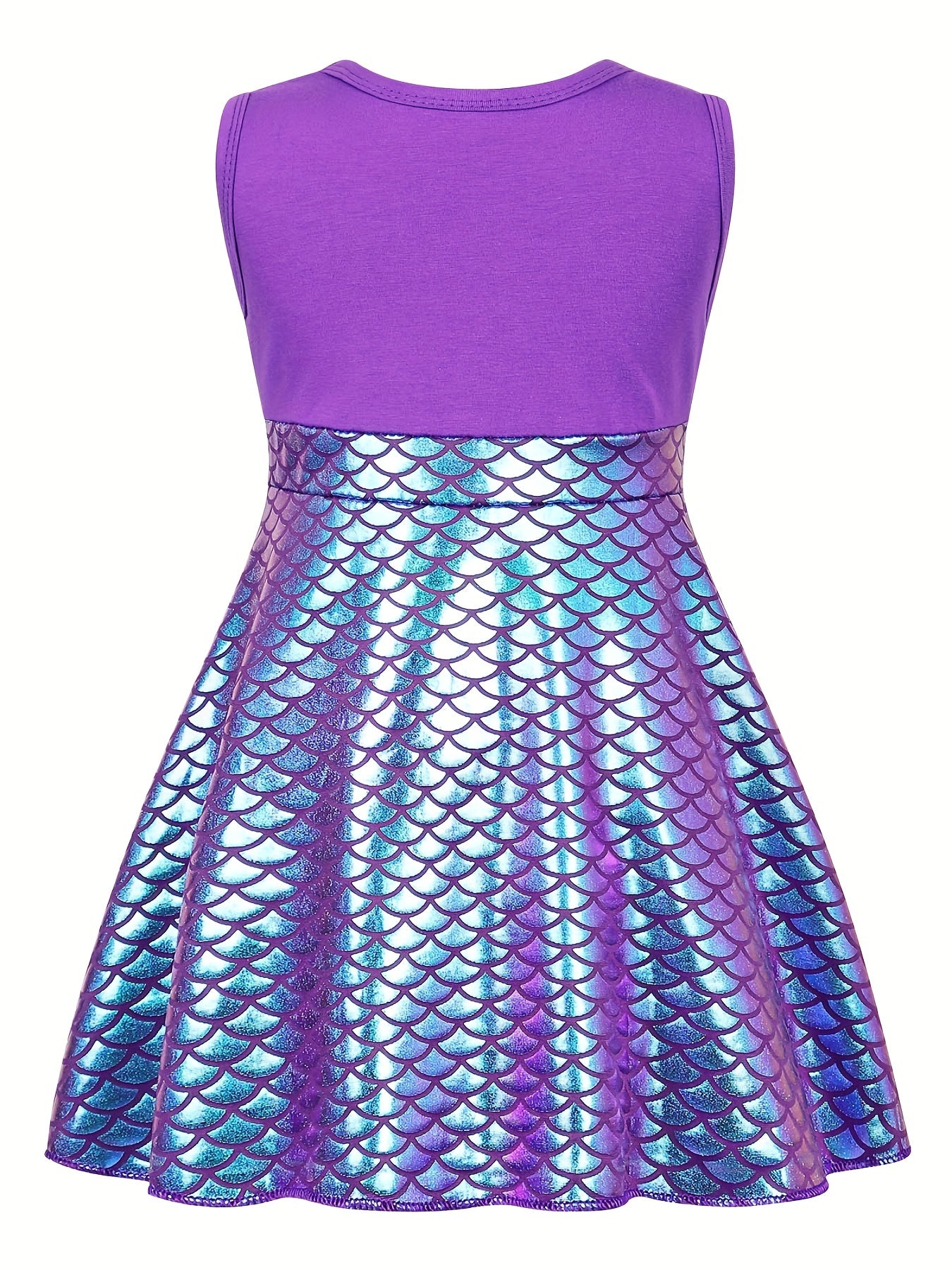 Girls Princess Dress & Accessories Fish Scale Print Cosplay Costume