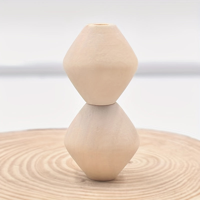 5pcs Large Hole Rhombus Wooden Beads Tassel Bag Accessories