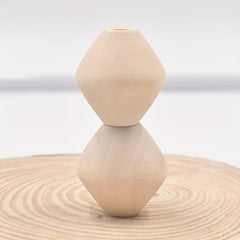 5pcs Large Hole Rhombus Wooden Beads Tassel Bag Accessories