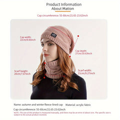 Winter Hat & Neck Gaiter Set Unisex Solid Winter Fishing