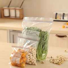 Double Zipper Bags Reusable Food Storage Leak Proof Freezer Bags BPA Free