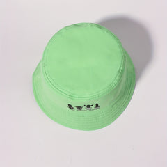 Cactus Print Bucket Hat Green Fisherman Cap Casual Basin Hat