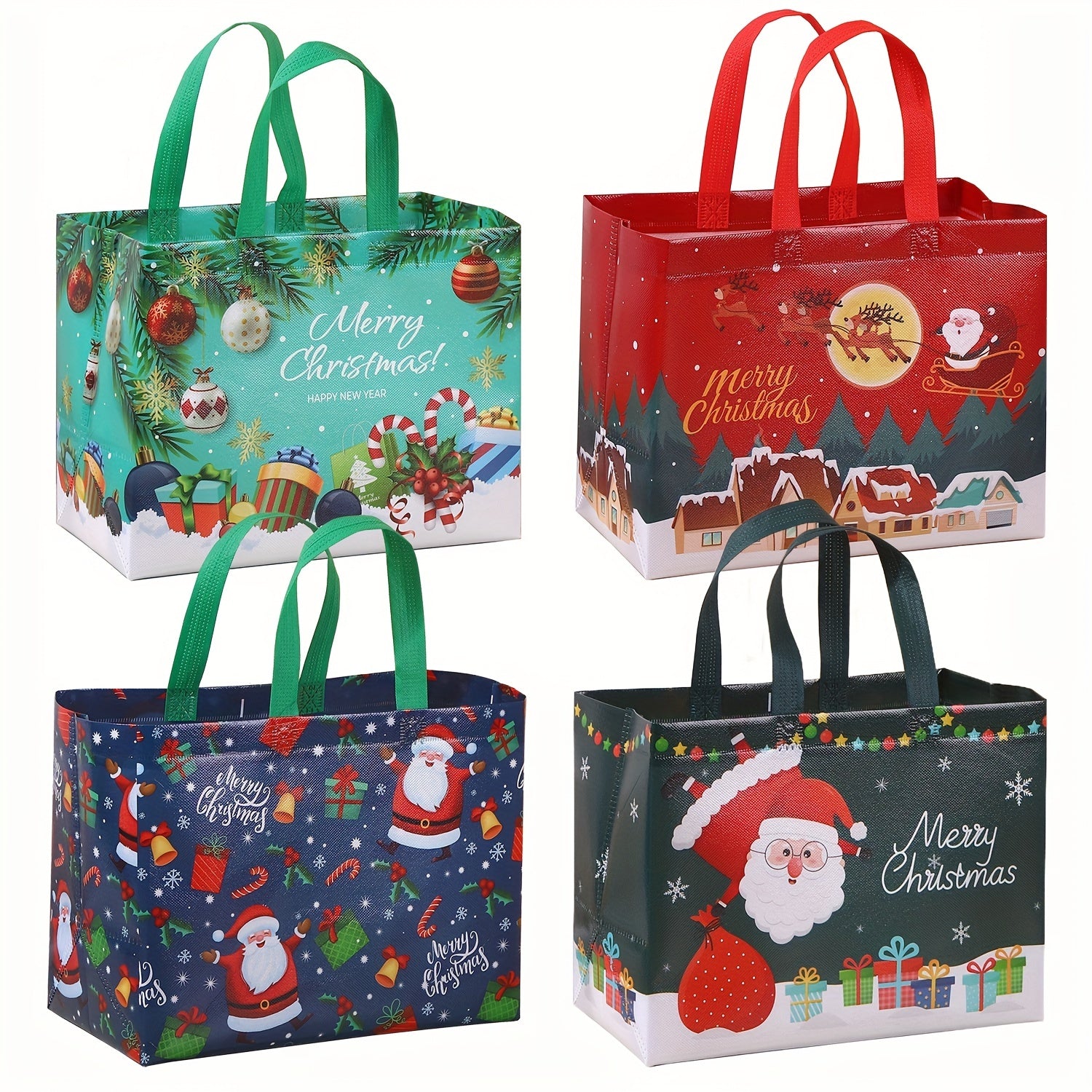 4pcs Large Christmas Gift Bags With Handles