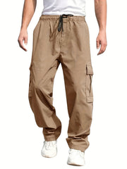 Men's Loose Fit Joggers Waist Drawstring Casual Cargo Pants