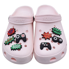 26pcs Gaming Pattern Shoe Charms For Clogs Jibts Bubble Slides Sandals