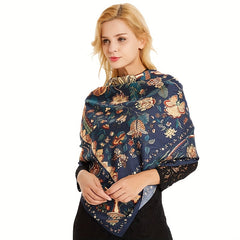 Flower & Tree Bandana Silk Tube Top Shawl