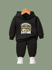 Family Last A Life Time Pattern Long Sleeve Hooded Sweatshirt