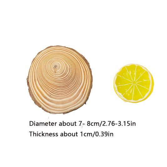 4pcs Natural Wooden Slices Round Wood Circles Tree Slices for DIY Crafts