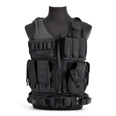 Outdoor Men's Vest With Detachable Belt And Holster