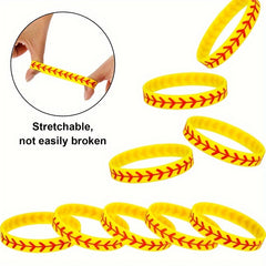 2pcs Baseball Silicone Bracelet - Perfect Gift For Baseball Players