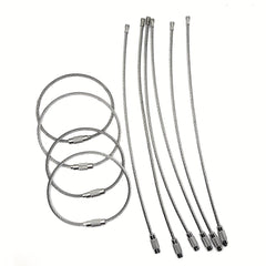 10pcs Stainless Steel Wire Keychain Braided Key Ring Holder Key Chain