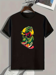 Dinosaur Print Graphic Tee for Men